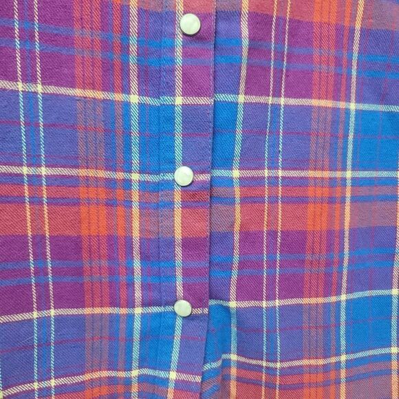 Tractr girls plaid flannel long sleeve snap button top, large 14/16 - Picture 3 of 7